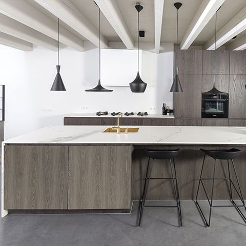 Kitchen in Sintered Stone and Wooden